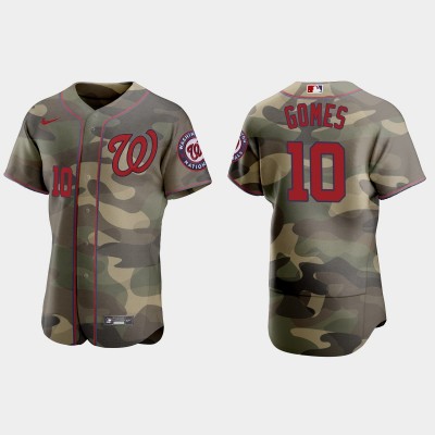 Washington Washington Nationals #10 Yan Gomes Men's Nike 2021 Armed Forces Day Authentic MLB Jersey Camo